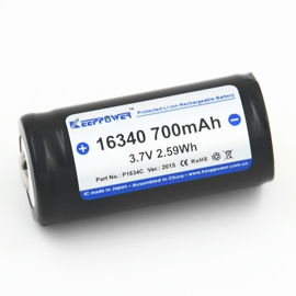 Keeppower 16340 / RCR123A 3,7 volt  Li-Ion batteri 700 mAh